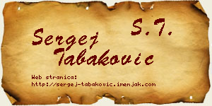 Sergej Tabaković vizit kartica